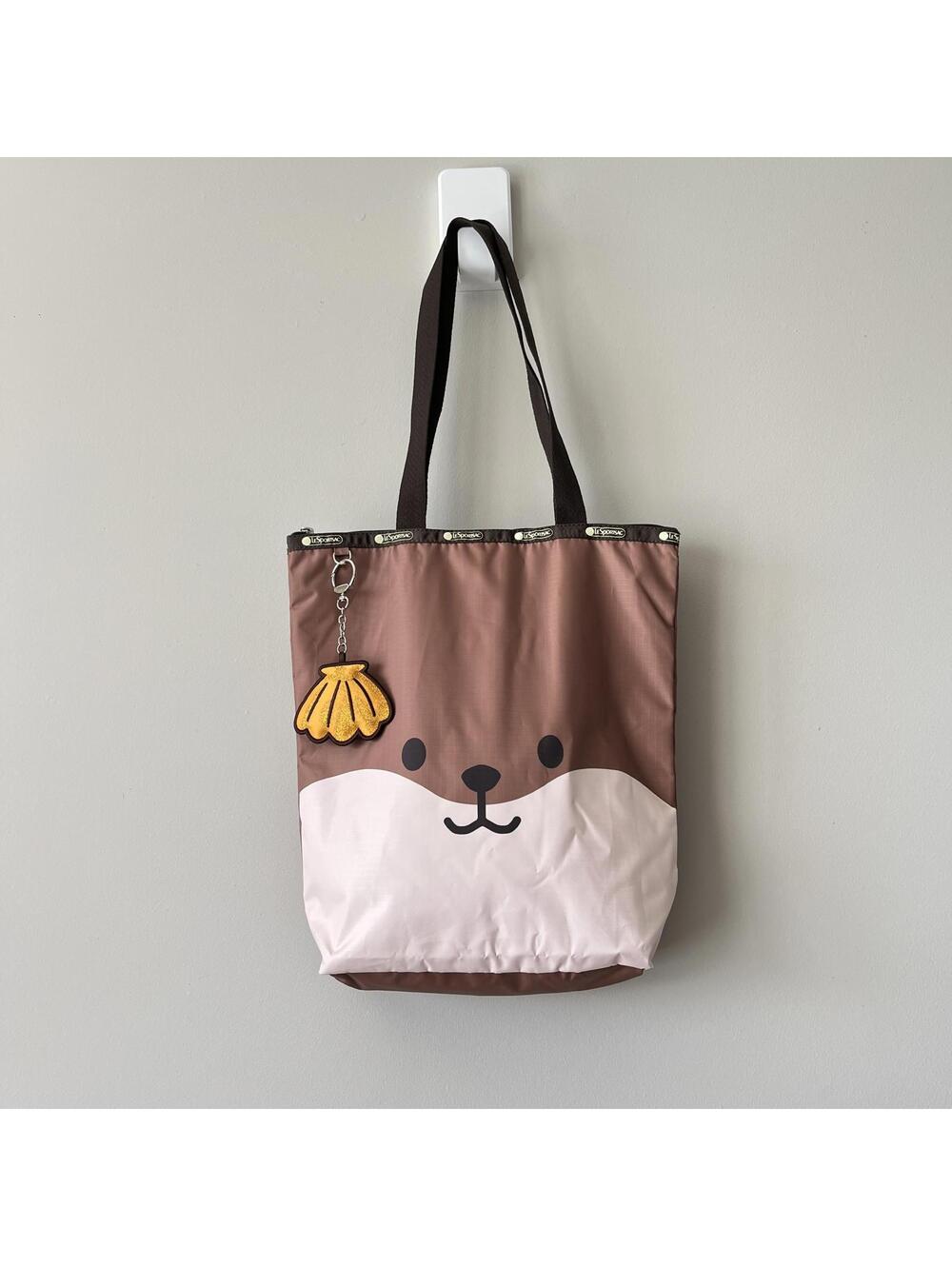 Lesportsac Otter Zipper Daily Tote with Melon Pan Charm NWT